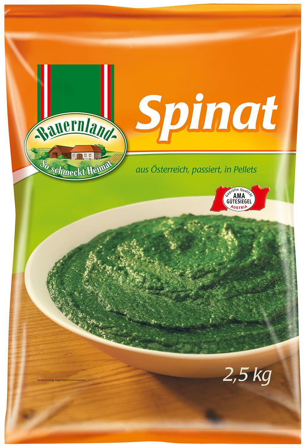 Spinat passiert, portioniert 4x2,5 kg